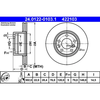 ATE Front Disc Brake Rotor - 34116756534