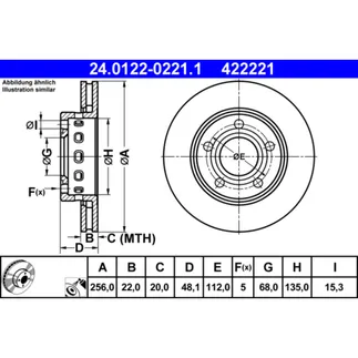 ATE Rear Disc Brake Rotor - 8D0615601D