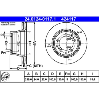 ATE Rear Disc Brake Rotor - 95135204102