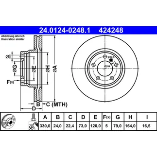 ATE Front Disc Brake Rotor - 34116792221