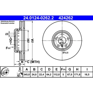 ATE Rear Disc Brake Rotor - 34216860925