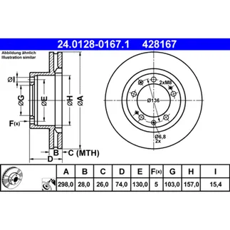 ATE Front Disc Brake Rotor - 95135104102