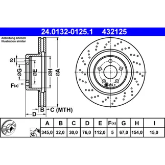 ATE Front Disc Brake Rotor - 2204211112