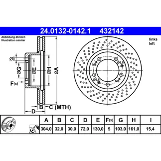 ATE Front Left Disc Brake Rotor - 99335104301