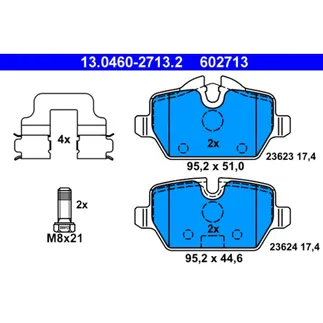 ATE Rear Disc Brake Pad Set - 34219808172