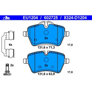 ATE Front Disc Brake Pad Set - 34116778320
