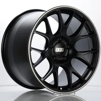 BBS CH-R Wheel 19x8.5 5x130 ET51 CB71.6 Satin Black Polished w/ Motorsport Etching