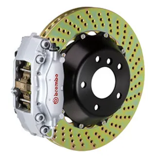Brembo BMW Rear GT BBK 4 Piston Cast 2PC 345x28 2PC Rotor Drilled-Silver - 2C1.8005A3