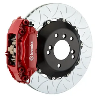 Brembo BMW Rear GT BBK 4 Pist Cast 2PC 345x28 2PC Rotor Slotted Type-3-Red-2C3.8001A2