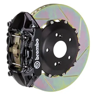 Brembo Audi Rear GT BBK 4 Pist Cast 328x28 2PC Rotor Slotted Type1-Black-2P2.6007A1