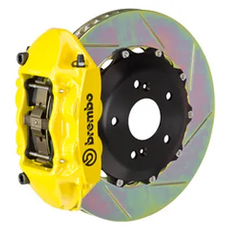 Brembo Audi Rear GT BBK 4 Piston Cast 328x28 2PC Rotor Slot Type1-Yellow - 2P2.6007A5