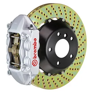 Brembo BMW Rear GT BBK 4 Piston Cast 345x28 2PC Rotor Drilled-Silver - 2P1.8047A3