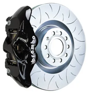 Brembo VW/Audi Frnt GT BBK 4Pist Cast 345x30 1PC Rotor Slotted Type3-Black-1S5.8003A1