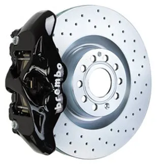 Brembo VW/Audi Front GT BBK 4 Piston Cast 345x30 1PC Rotor Drilled-Black - 1S4.8003A1