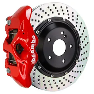 Brembo BMW Rear GT BBK 4 Piston Cast 380x28 2PC Rotor Drilled-Red - 2S1.9014A2