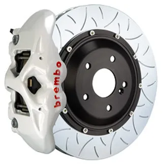 Brembo BMW Rear GT BBK 4 Pist Cast 380x28 2PC Rotor Slotted Type-3- White-2S3.9016A6