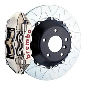 Brembo BMW Rear GTR BBK 4Pist Billet 345x28 2PC Rtr Slotted Type-3- Nickel -2P3.8005A