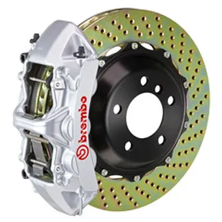 Brembo Audi Front GT BBK 6 Piston Cast 380x32 2PC Rotor Drilled-Silver - 1M1.9052A3