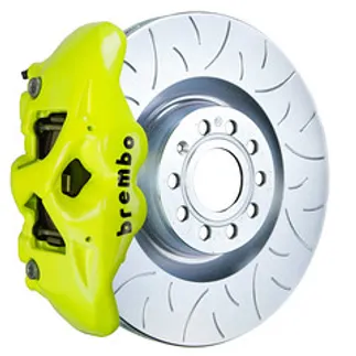 Brembo VW/Audi Frnt GT BBK 4Pist Cast 345x30 1PC Rtr Slotted Type3- Yellow-1S5.8003A7