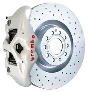 Brembo VW/Audi Front GT BBK 4 Piston Cast 345x30 1PC Rotor Drilled-White - 1S4.8003A6