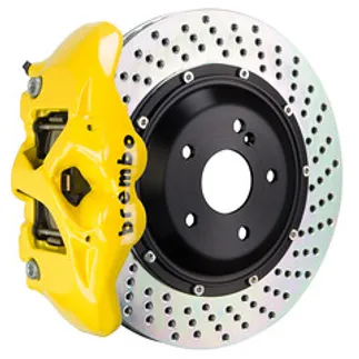 Brembo BMW Rear GT BBK 4 Piston Cast 380x28 2PC Rotor Drilled-Yellow - 2S1.9001A5