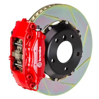 Brembo Audi Rear GT BBK 4Pist Cast 2PC 328x28 2PC Rotor Slotted Type-1-Red-2C2.6001A2