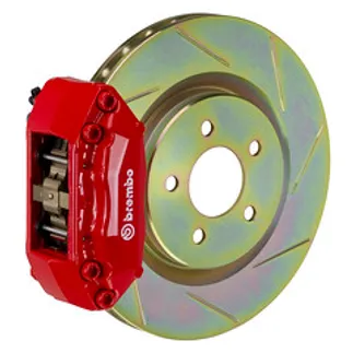 Brembo BMW Frnt GT BBK 4 Pist Cast 2PC 330x28 1PC Rotor Slotted Type-1-Red-1A5.6003A2