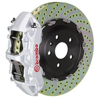Brembo Audi Front GT BBK 6 Piston Cast 380x34 2PC Rotor Drilled-Silver - 1N1.9041A3