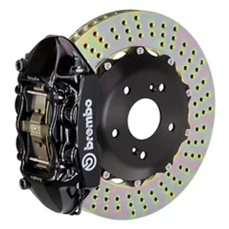 Brembo Audi Rear GT BBK 4 Piston Cast 328x28 2PC Rotor Drilled-Black - 2P1.6007A1