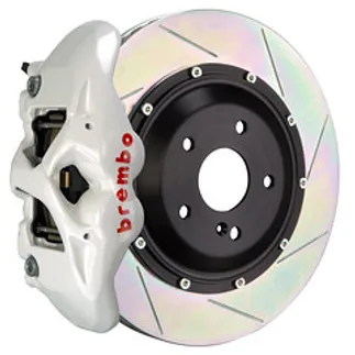 Brembo BMW Rear GT BBK 4 Pist Cast 380x28 2PC Rotor Slotted Type1-White-2S2.9014A6