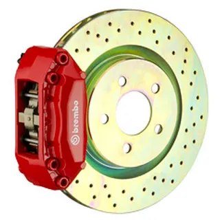 Brembo Audi Front GT BBK 4 Piston Cast 2PC 323x28 1PC Rotor Drilled-Red - 1A4.6001A2