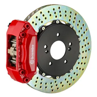 Brembo Audi Front GT BBK 4 Piston Cast 2PC 328x28 2PC Rotor Drilled-Red - 1A1.6007A2