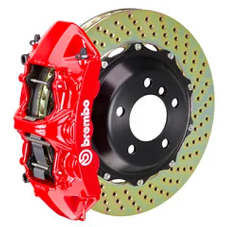 Brembo Audi Front GT BBK 6 Piston Cast 355x32 2PC Rotor Drilled-Red - 1M1.8033A2
