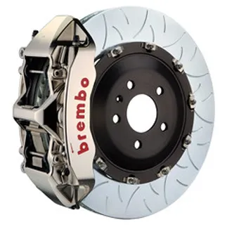 Brembo VW/Audi Frnt GTR BBK 6Pist Billet 380x34 2PC Rtr Slotted Type3- Nickel-1N3.908