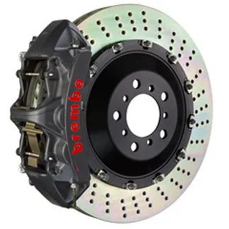 Brembo BMW Front GTS BBK 6 Pist Cast 405x34 2PC Rotor Drilled-Black Hard-1N1.9524AS