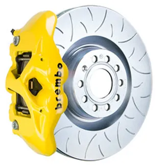 Brembo Audi Frnt GT BBK 4 Pist Cast 345x30 1PC Rotor Slotted Type3- Yellow-1S5.8001A5