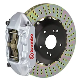 Brembo Audi Rear GT BBK 4 Piston Cast 328x28 2PC Rotor Drilled-Silver - 2P1.6007A3