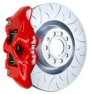 Brembo Audi Front GT BBK 4 Pist Cast 345x30 1PC Rotor Slotted Type3-Red-1S5.8001A2