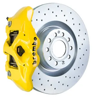 Brembo VW/Audi Front GT BBK 4 Pist Cast 345x30 1PC Rotor Drilled-Yellow-1S4.8003A5