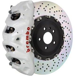 Brembo BMW Front GT BBK 8 Piston Cast 412x38 2PC Rotor Drilled - White - 1Q1.9638A6