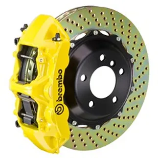 Brembo Porsche Front GT BBK 6 Piston Cast 355x32 2pc Rtr Drilled- Yellow - 1M1.8004A5