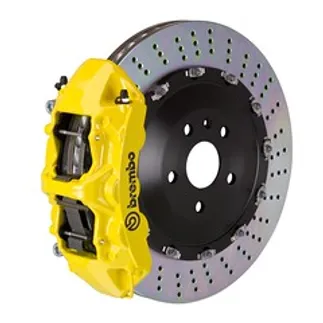Brembo Mercedes Front GT BBK 6 Piston Cast 405x34 2pc Rtr Drilled- Yellow - 1N1.9546A