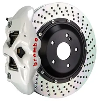 Brembo Porsche Rear GT BBK 4 Piston Cast 380x28 2pc Rtr Drilled- White - 2S1.9006A6
