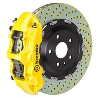Brembo Mercedes Front GT BBK 6 Piston Cast 380x34 2pc Rtr Drilled-Yellow - 1N1.9019A5