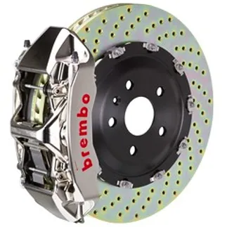 Brembo Mercedes Frnt GTR BBK 6 Piston Billet 380x34 2pc Rtr Drilled- Nickel-1N1.9052A