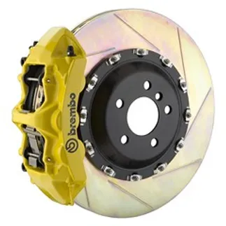 Brembo Mercedes Frnt GT BBK 6 Piston Cast 411x34 2pc Rtr Slot Type1-Yellow-1L2.9502A5