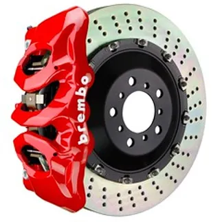 Brembo Mercedes Front GT BBK 6 Piston Cast 405x34 2pc Rtr Drilled-Red - 1T1.9509A2