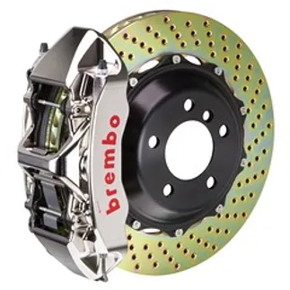 Brembo Porsche Frnt GTR BBK 6 Piston Billet 355x32 2pc Rtr Drilled- Nickel-1M1.8001AR