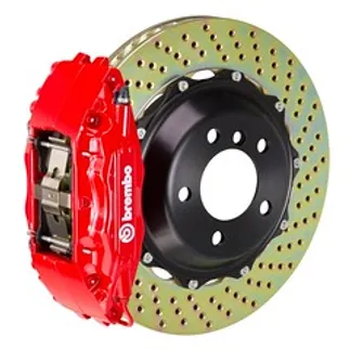 Brembo Mercedes Front GT BBK 4 Piston Cast 2pc 355x32 2pc Rtr Drilled-Red - 1B1.8012A