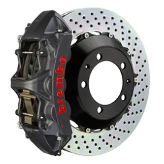 Brembo Porsche Front GTS BBK 6 Piston Cast 355x32 2pc Rtr Drilled-Black HA - 1M1.8063